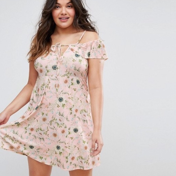 Asos Curve Vintage Floral Off Shoulder Dress NEW - Picture 6 of 6